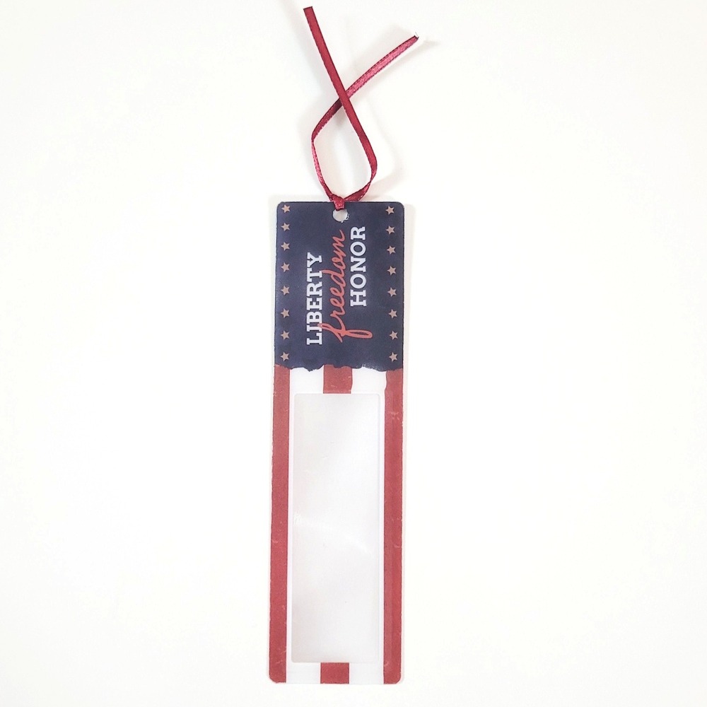 Vintage Y2K Patriotic Magnifying Bookmark- ribbon tassel - Liberty Freedom Honor - Picture 2 of 12
